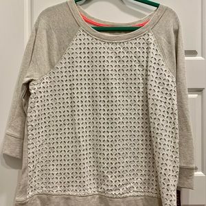 NET Merona 3/4 sleeve XXL top with cutout overlay